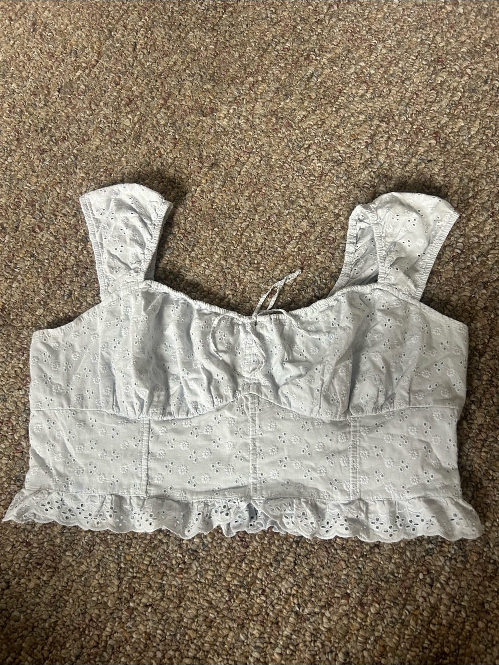Hollister Eyelet Milkmaid Crop Top